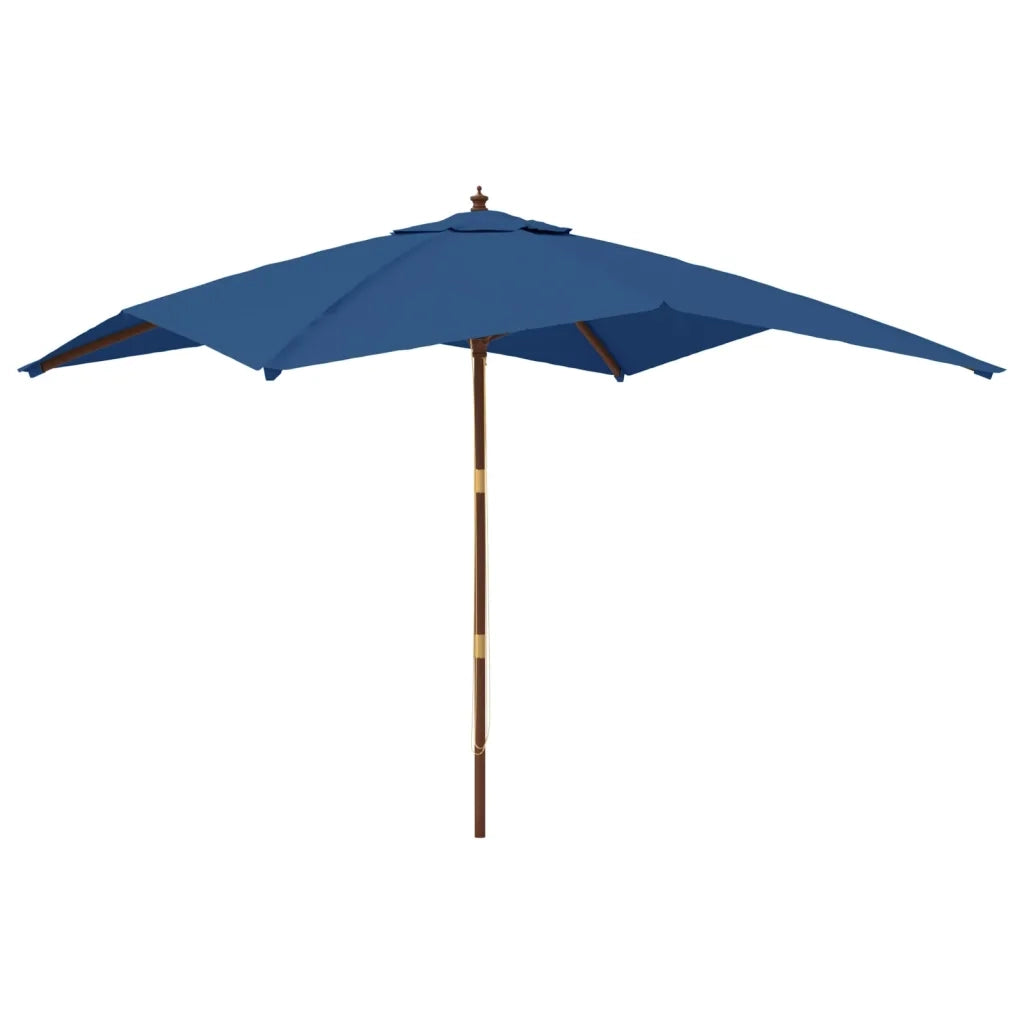 Ombrellone da Giardino con Palo in Legno Azzurro 300x300x273 cmcod mxl 103411