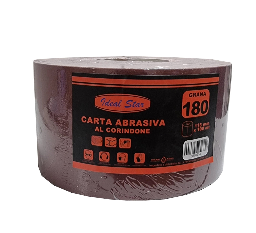 CARTA ABRASIVA IDEAL STAR grana 220 - rotolo mm 115x100mt - IDEAL STAR