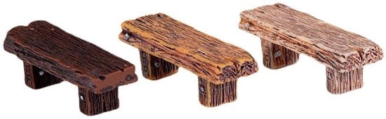 Miniatura Mobiliario per Bambini - Design Compattibile - 3 Pezzi - Bancarella in Legno - Decorazioni per Poppe - Paesaggio di Mosaico - Materiali in Resina - Mobili per Bambola