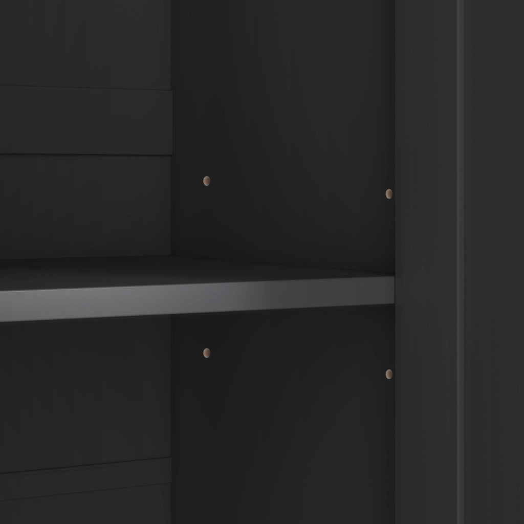 Armadietto da bagno con 2 ante, 4 ripiani regolabili e chiusura soft-close, per bagno, nero, 56 × 40 × 170 cm