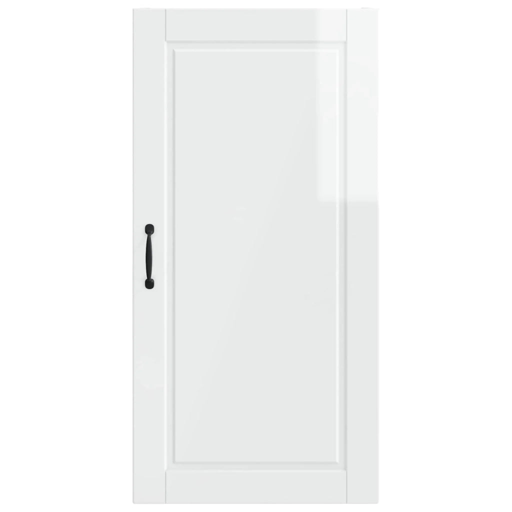 Pensile da cucina moderno 50 x 31 x 100 cm pratico contenitore stile elegante legno composito bianco lucido 02_0054469