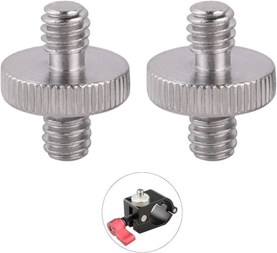 Adattatore di cavo metallico 1/4 pollici - Set da 2 - Ideale per accessori di camera - Facile da usare con tripodi - Migliora la tua fotografia