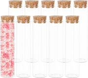 Bottiglie di vetro reattive 60 ml con tappo di gomma - trasparenti - piccole bottiglie di vetro - laboratorio - regali per ospiti - zucchero - spezie - perle - 10 pezzi