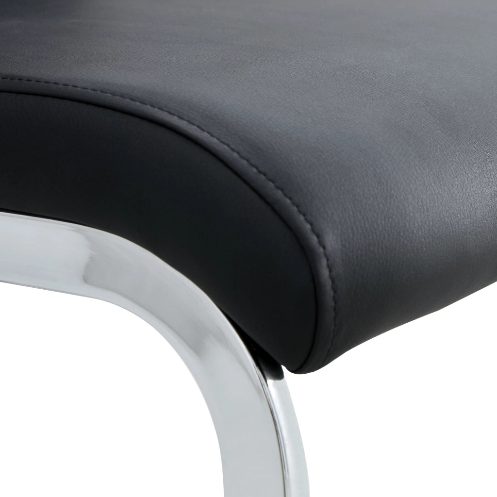 Sedia da pranzo moderna ergonomica, nera, struttura in metallo