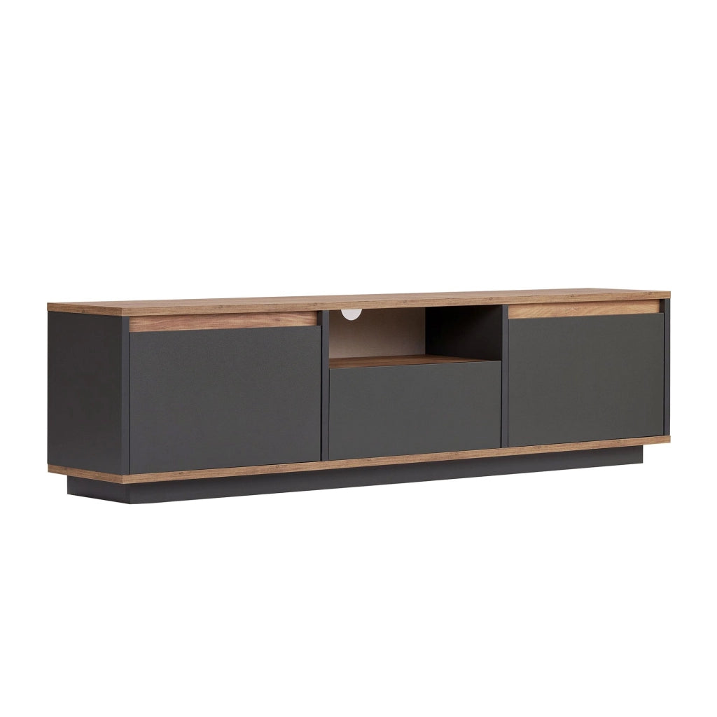 Porta TV in legno "Sentinel" - 160 x 30 x 42 cm - Grigio antracite
