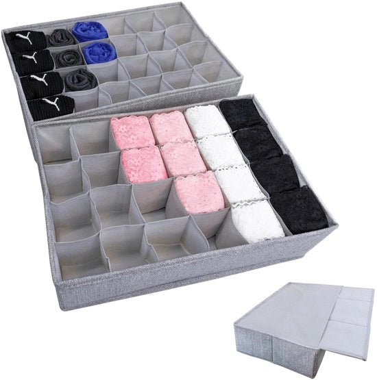 Organizzatore per armadi a muro IKEA; Set di 2; Adatto per armadi a muro IKEA; Base robusta; Sistema di organizzazione per le cassette; Contenitore per calze, intimo e cravatte