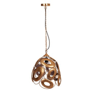 Plafoniera in metallo dorato 41x40x46,5/102h