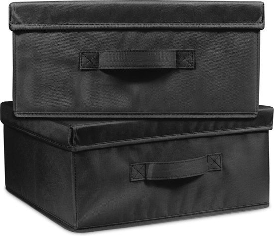 Set di 2 Grandi Cassetti di Archiviazione con Coperture - Box per Fotografie Opportune per Abbigliamento, Libri e Giochi