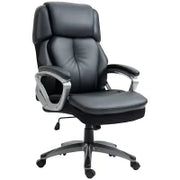 Poltrona da Ufficio Ergonomica con Poggiatesta, Altezza Regolabile e Dondolo, Sedia Girevole con Ruote, 68x76x117-125cm, Nero