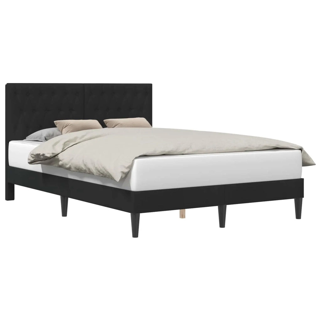 Struttura del letto con testiera Nero 160 x 200 cm Velluto 42027677