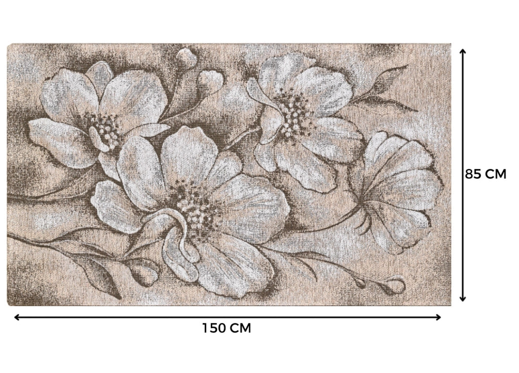 Tappeto Salotto Velour Antiscivolo Disegno Asturia By Suardi - 85x150 - Tortora