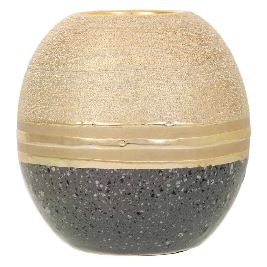 Portacandele in ceramica dorata 11,5x11,5x11,5h