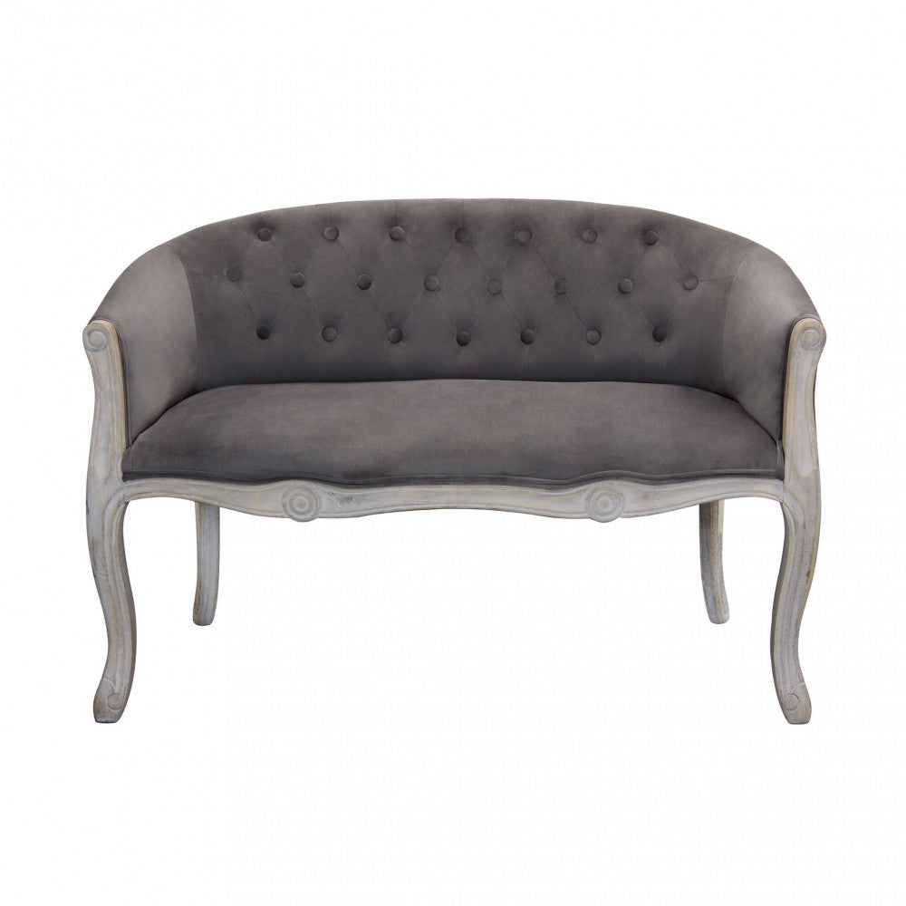 Divano Coleman 107x61x70 h cm in Velluto Tortora