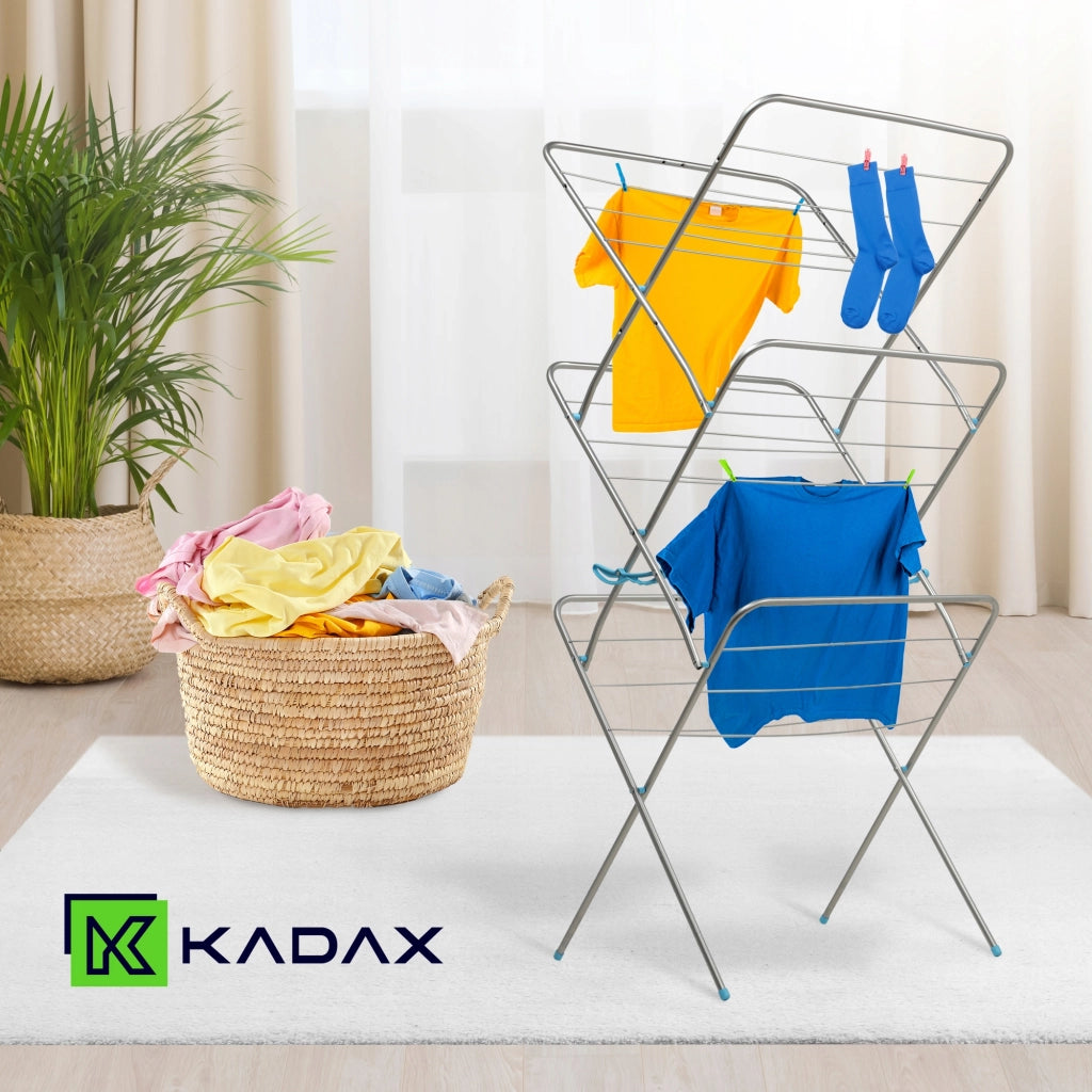 Stendibiancheria verticale da balcone KADAX, 15 m, per biancheria intima, 3 livelli