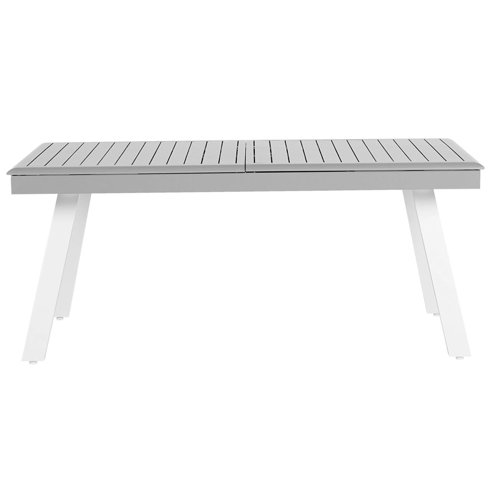 Set da pranzo da 7 pezzi bianco con tavolo grigio 6 sedie da giardino patio terrazza