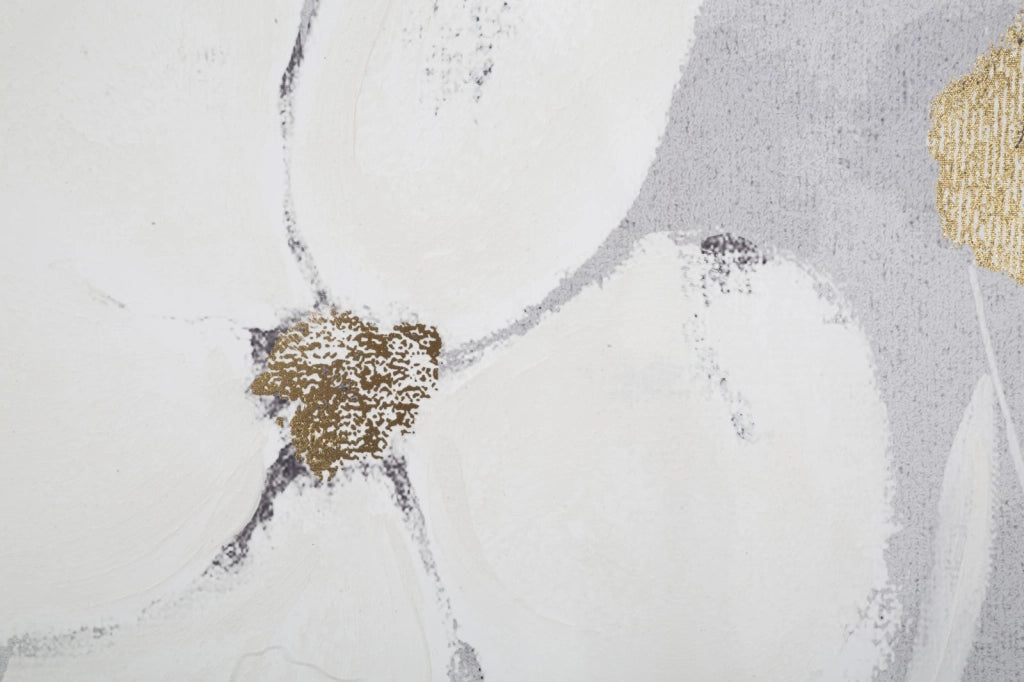 Stampa Dinpinta Flowery 80x3x120 cm in Legno e Tessuto