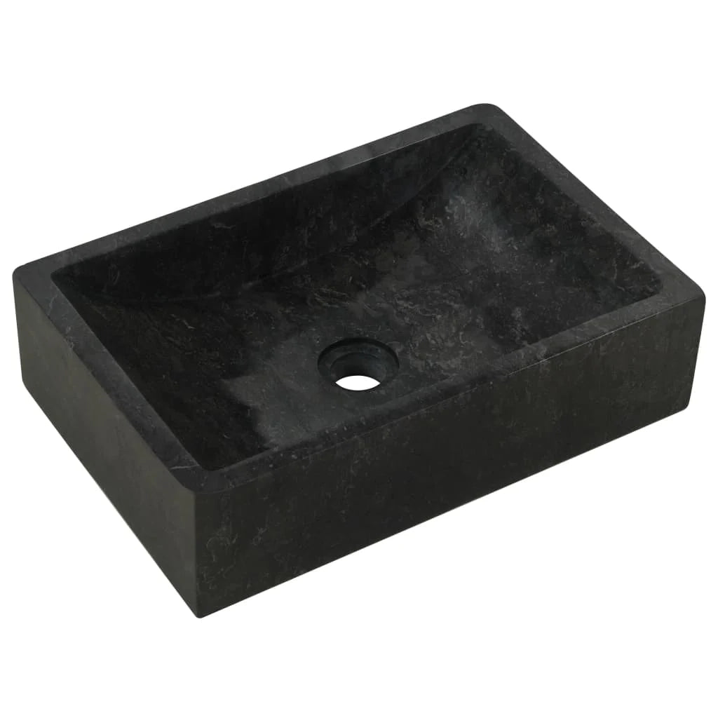 Mobile da bagno 132 x 45 x 75 cm e lavandini in marmo nero teak massello 02_0006554