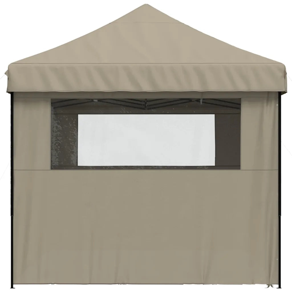 Tendone per Feste Pieghevole Pop-Up con 4 Pareti Tortora 4004954