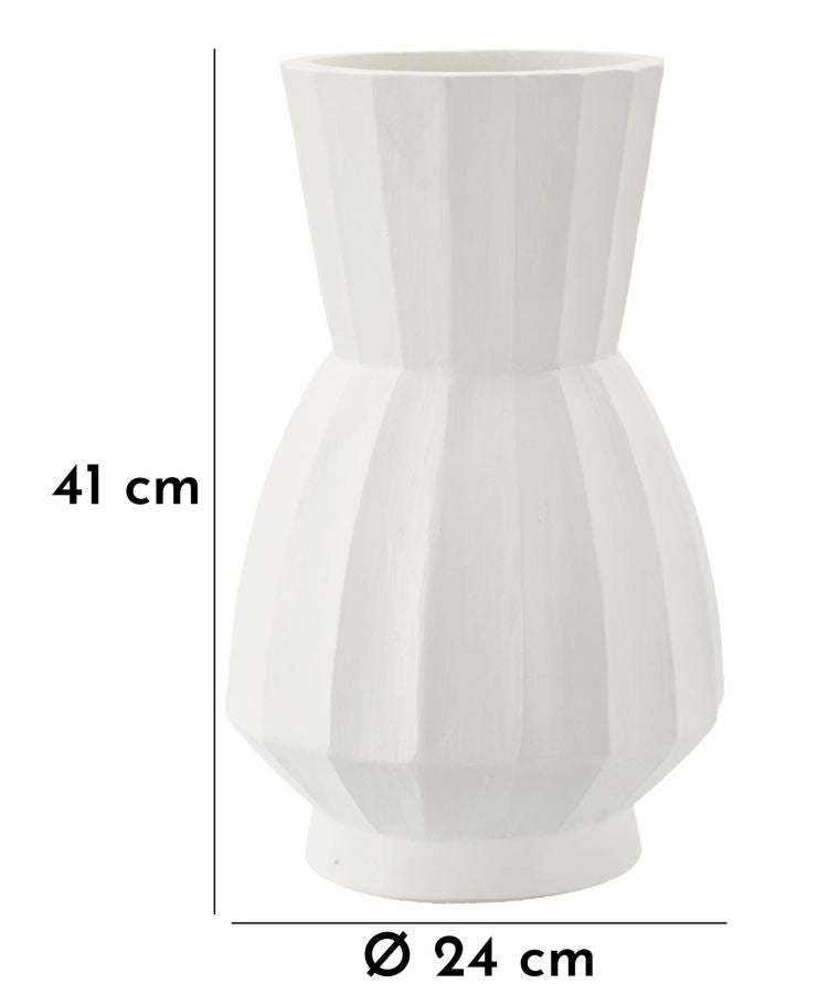 Vaso Glint Ø24x41 cm in Mgo Bianco