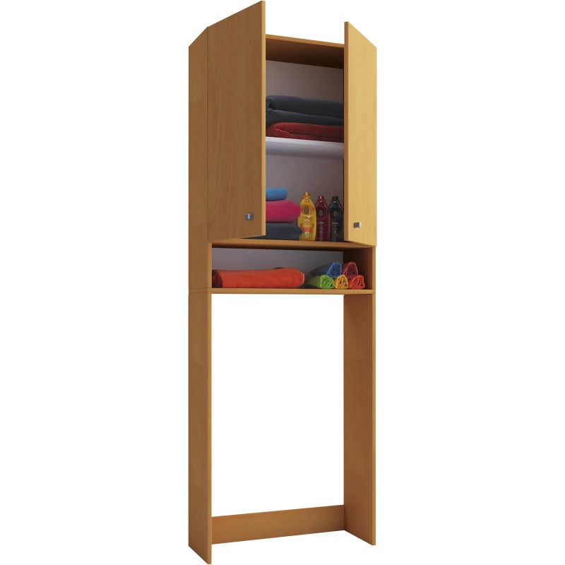 Lavabox – Mobile Coprilavatrice con Ripiani – Finitura Betulla – H184 × L70 × P27 cm – Soluzione Salvaspazio per Bagno