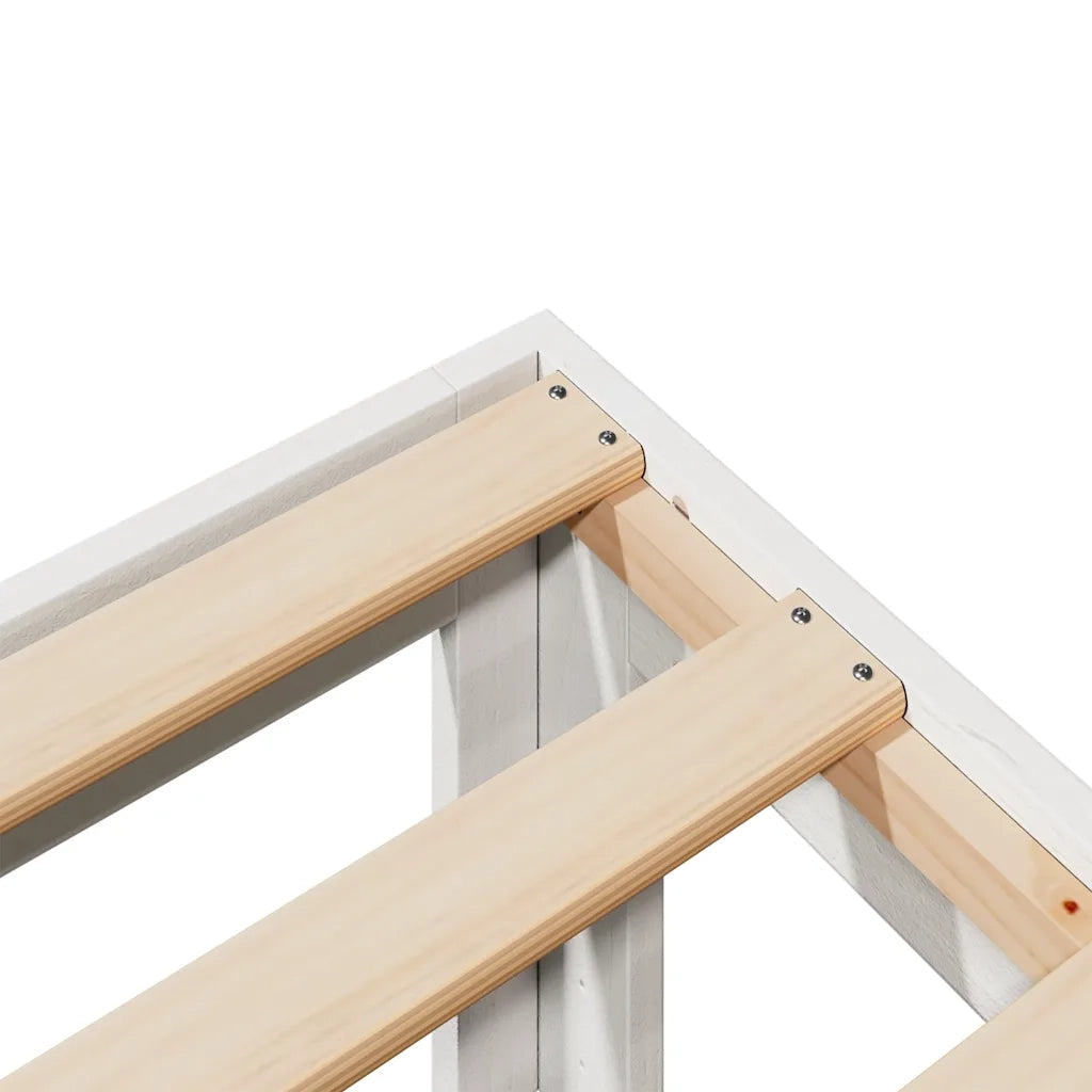 Giroletto senza Materasso Bianco 80x200 cm Legno Massello Pino 859215