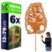 KADAX Ozdoba cortenowa Jeż P25722 pakiet 6szt K173