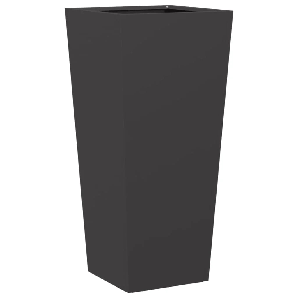 Fioriera rialzata per piante fiori terrazza giardino 35 x 35 x 75 cm acciaio nero 02_0037513
