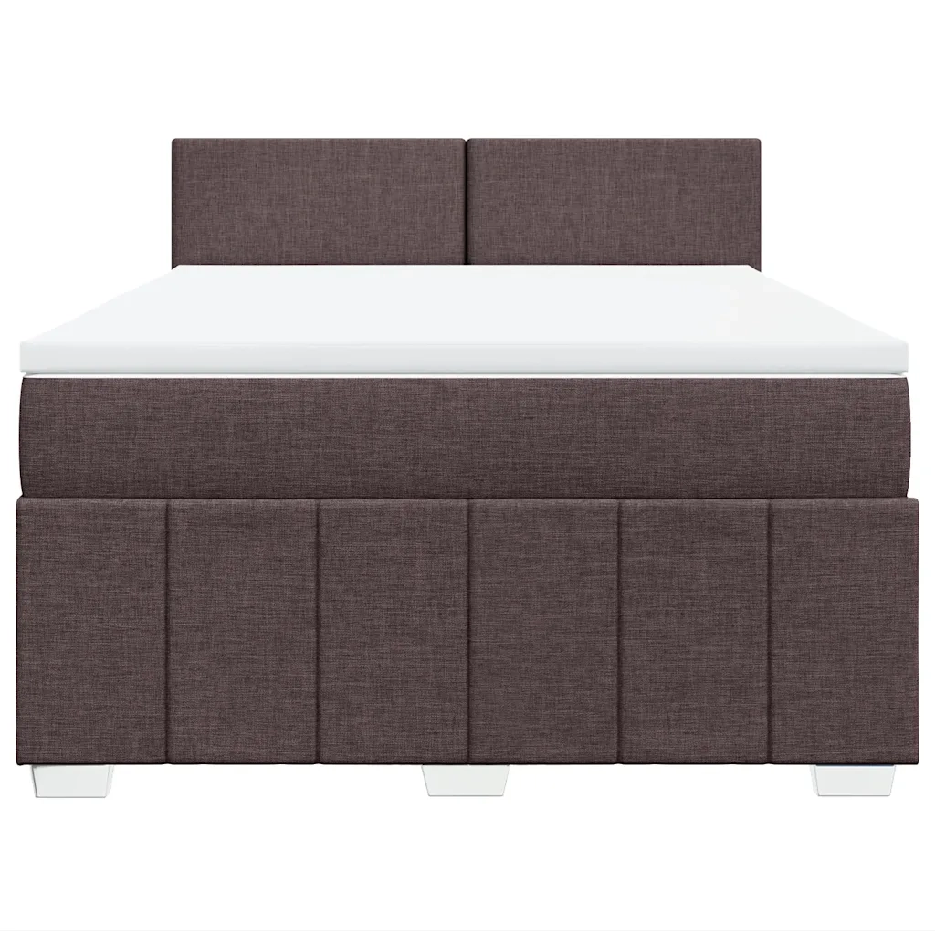 Giroletto a Molle con Materasso Marrone Scuro 140x190cm Tessuto 3289359