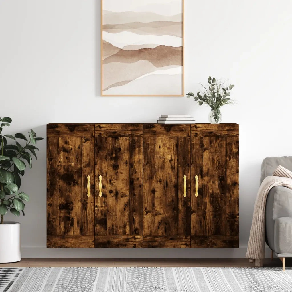 Armadietti a Parete 2 pz Rovere Fumo in Legno Multistrato CFW7412587