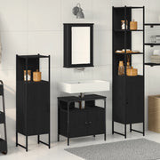 Set di Mobili da Bagno in 4 Parti Rovere Nero