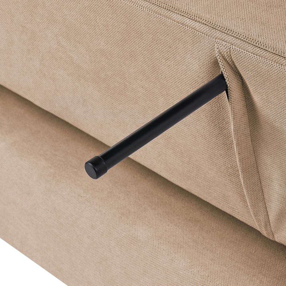 Divano letto in tessuto marrone chiaro con funzione letto pieghevole Divano minimalista