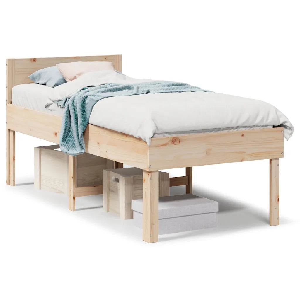 Letto singolo | Letto per adulti | Letto senza Materasso 75x190 cm in Legno Massello Pino