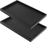 Piatto di servizio in legno nero 32 x 20 x 2 cm - Piatto decorativo per tè e caffè - Set da 2