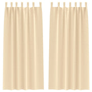 Tende Oscuranti | Tende Blackout con Anelli 2 pz Crema 245 x 140 cm Poliestere