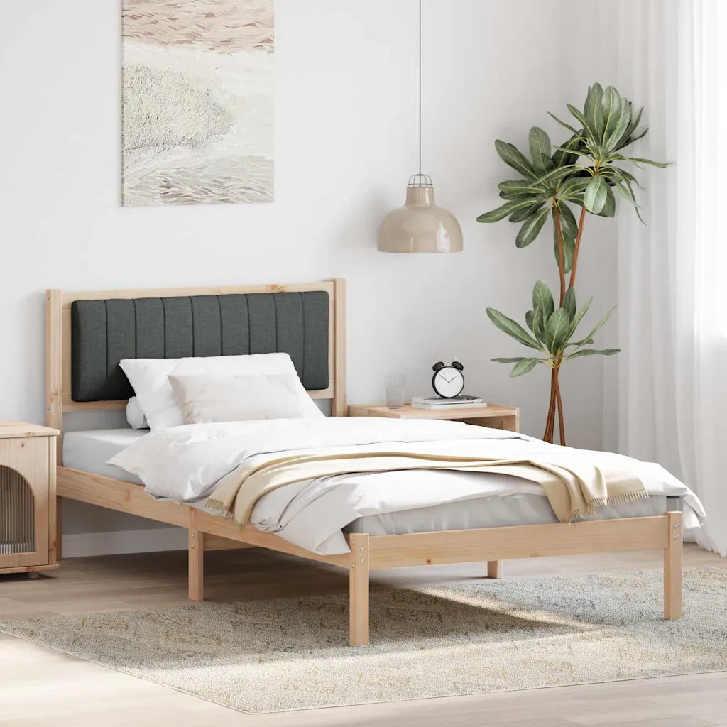 Letto con Testiera Rivestita Grigio scuro 100 x 200 cm 878280