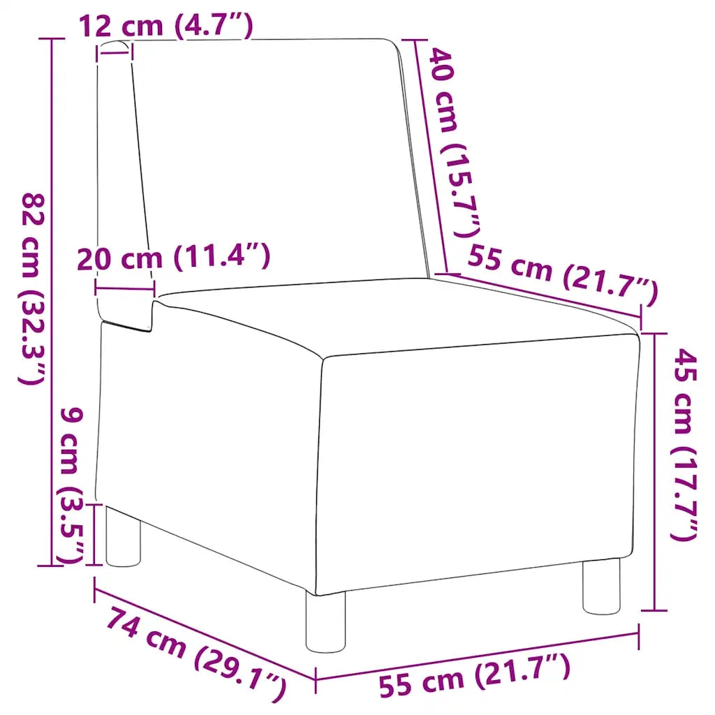 Unit¨¤ di Divano | Divano da soggiorno | Sofa Modulare Senza Braccioli 3 pz Nero
