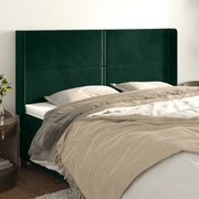 Testiera ad Orecchio Verde Scuro 203x16x118/128 cm in Velluto