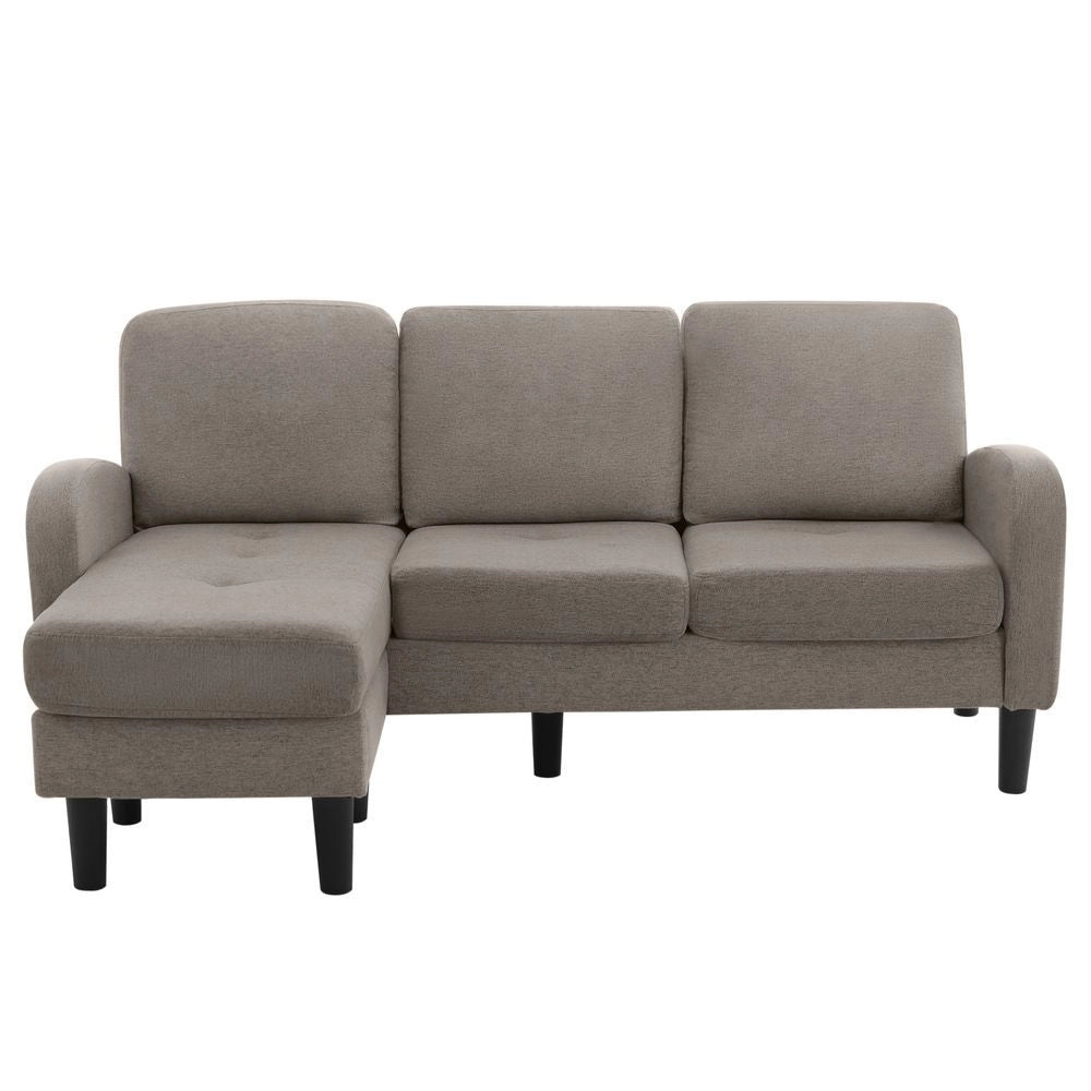 Divano angolare 3 posti - Xylo - 166x118x77 cm - Tessuto di cotone traspirante - Grigio scuro antico