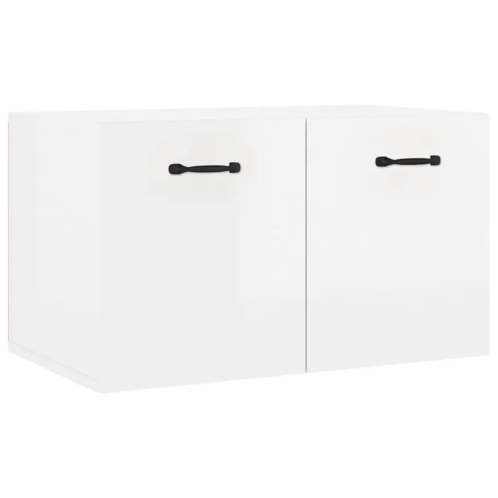 Armadietto a Muro Bianco Lucido 60x36,5x35 cm Legno Multistrato 812921