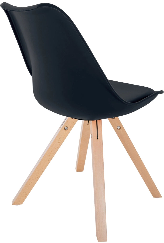 Sedia Sofia in plastica nero,natura (quadrato)