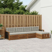 Set di divani da esterno 5 pz Naturale e Grigio Chiaro 3383234