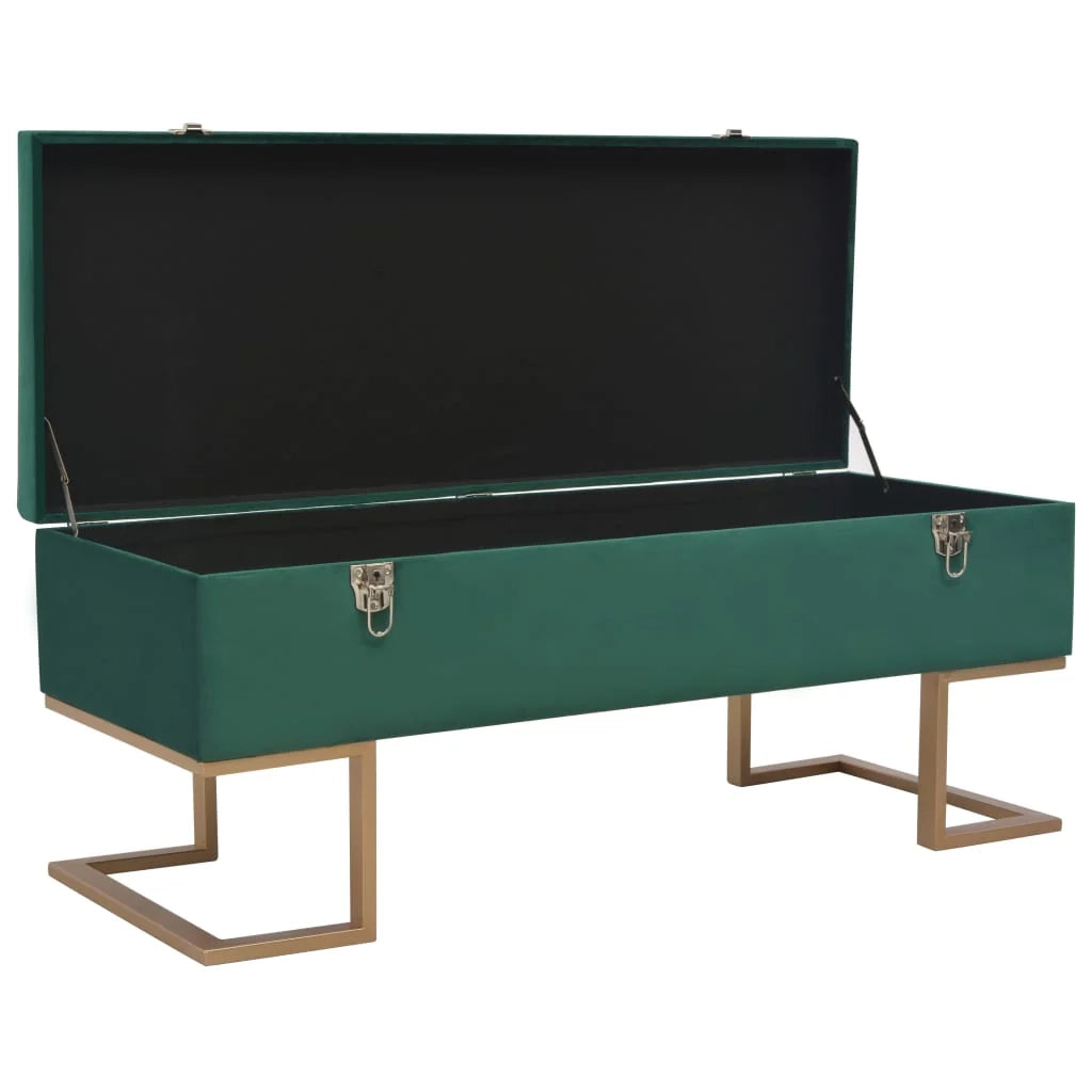Panca con vano contenitore 105 cm velluto verde 02_0010732