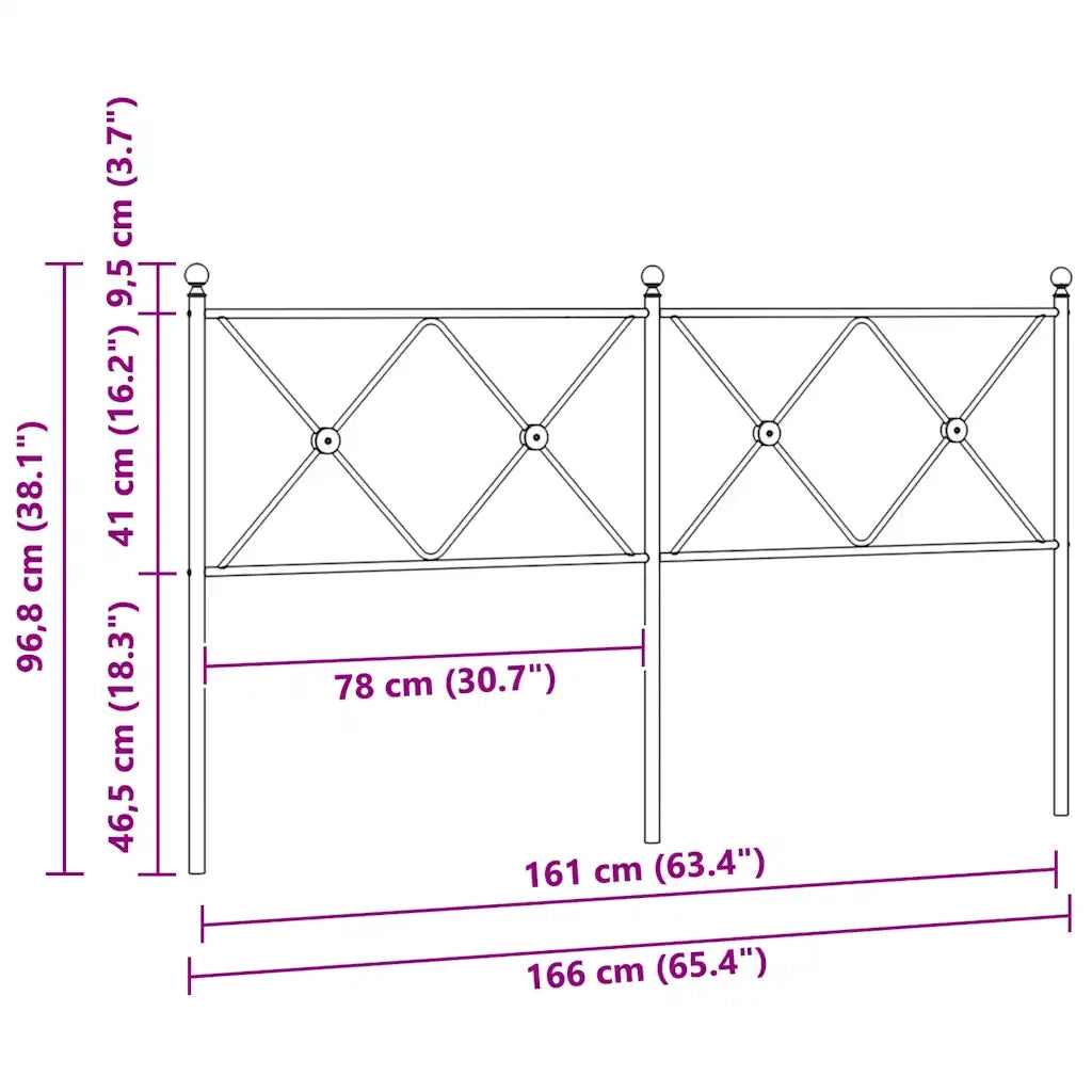 Testiera | Testata di Ricambio in Metallo Bianco 160 cm