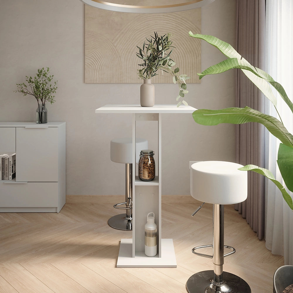 Vicco tavolo bar con sgabelli Bianco 65 x 65 cm con 2 sgabelli da bar