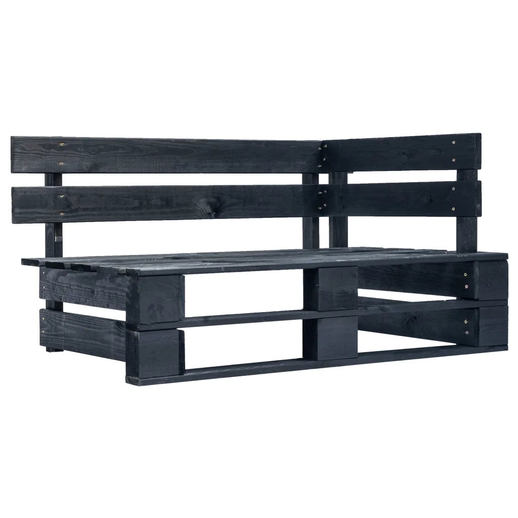 Set Divani in Pallet con Cuscini 4 pz in Pino Impregnato Nero 3066795