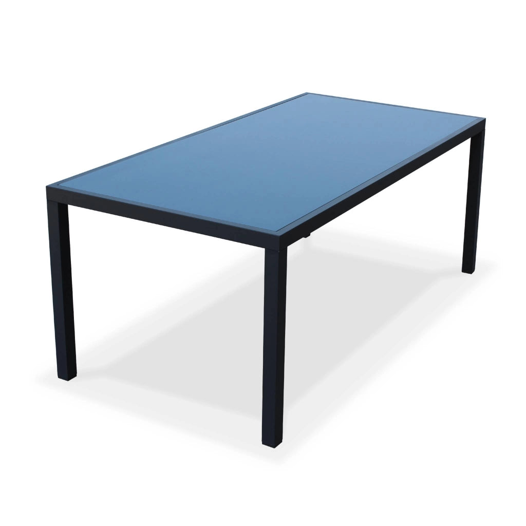 Set tavolo da giardino in alluminio e textilene con 6 sedie, antracite