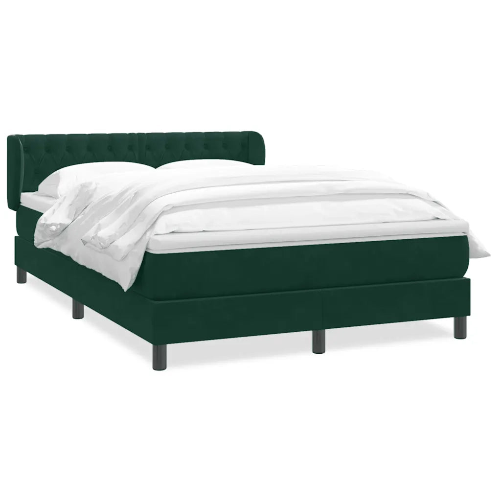 Giroletto a Molle con Materasso Verde Scuro 160x220 cm Velluto 3317826
