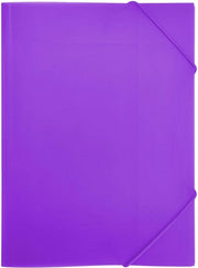 Map A4 con elastici e chiusura, cartellino per ufficio e scuola, realizzato con 100% di materiale riciclato (A5, viola)