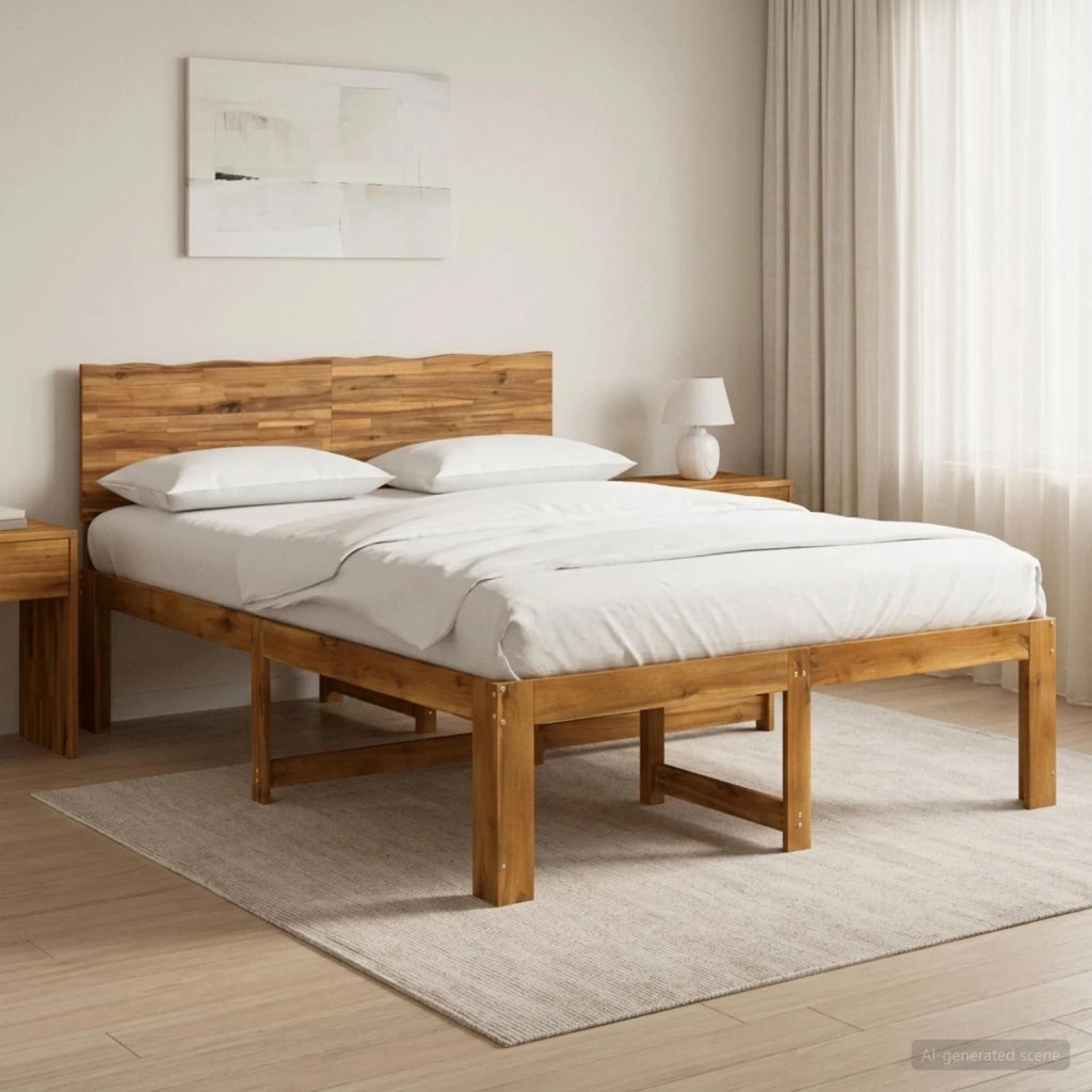 Letto matrimoniale con testiera ROSTOCK Naturale 160 x 200 cm 3405453
