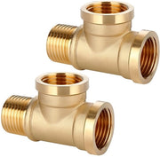 Fitting a T 90° in rame - Fitting a vite IGxIGxAG - 2 pezzi - Resistente alla corrosione - Pressione massima di lavoro 35 bar